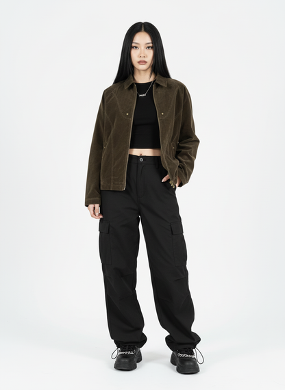 Suede Lapel Deconstructed Patchwork Jacket 