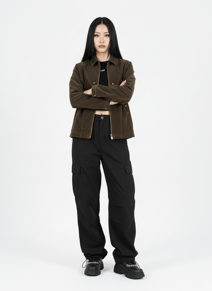 Suede Lapel Deconstructed Patchwork Jacket 