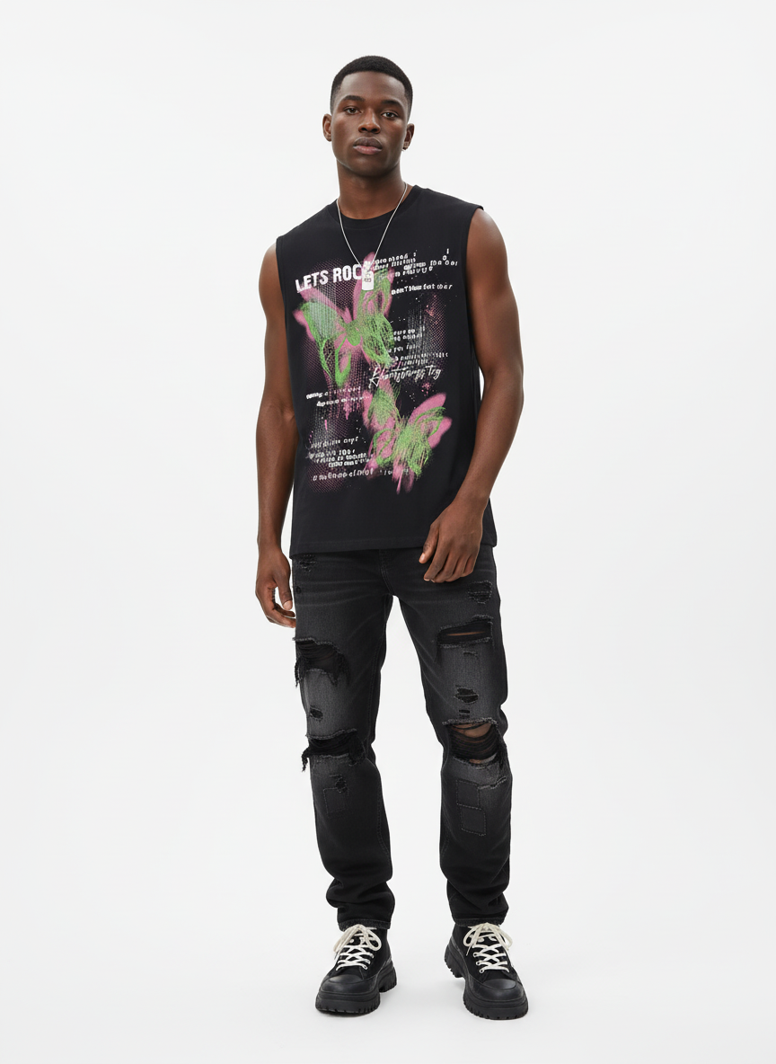 Street Butterfly Graphic Tank Top 