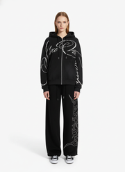 High Street Script Letter Print Zip-up Hoodie Jacket 