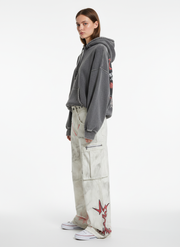 Vintage Dirty-Dyed Washed Wide-Leg Cargo Pants - 2559 