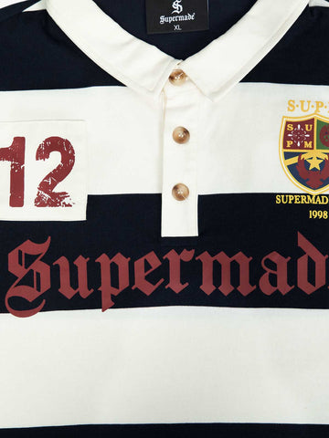 Vintage Striped Rugby Polo Shirt