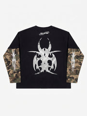 Thorn Print Camo Layered Long Sleeve Tee