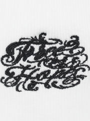 Gothic Lettering Embroidered Ribbed Vest - 2522 