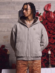 Thesupermade Fur Hooded Zip Up Quilted Jacket - 2510
