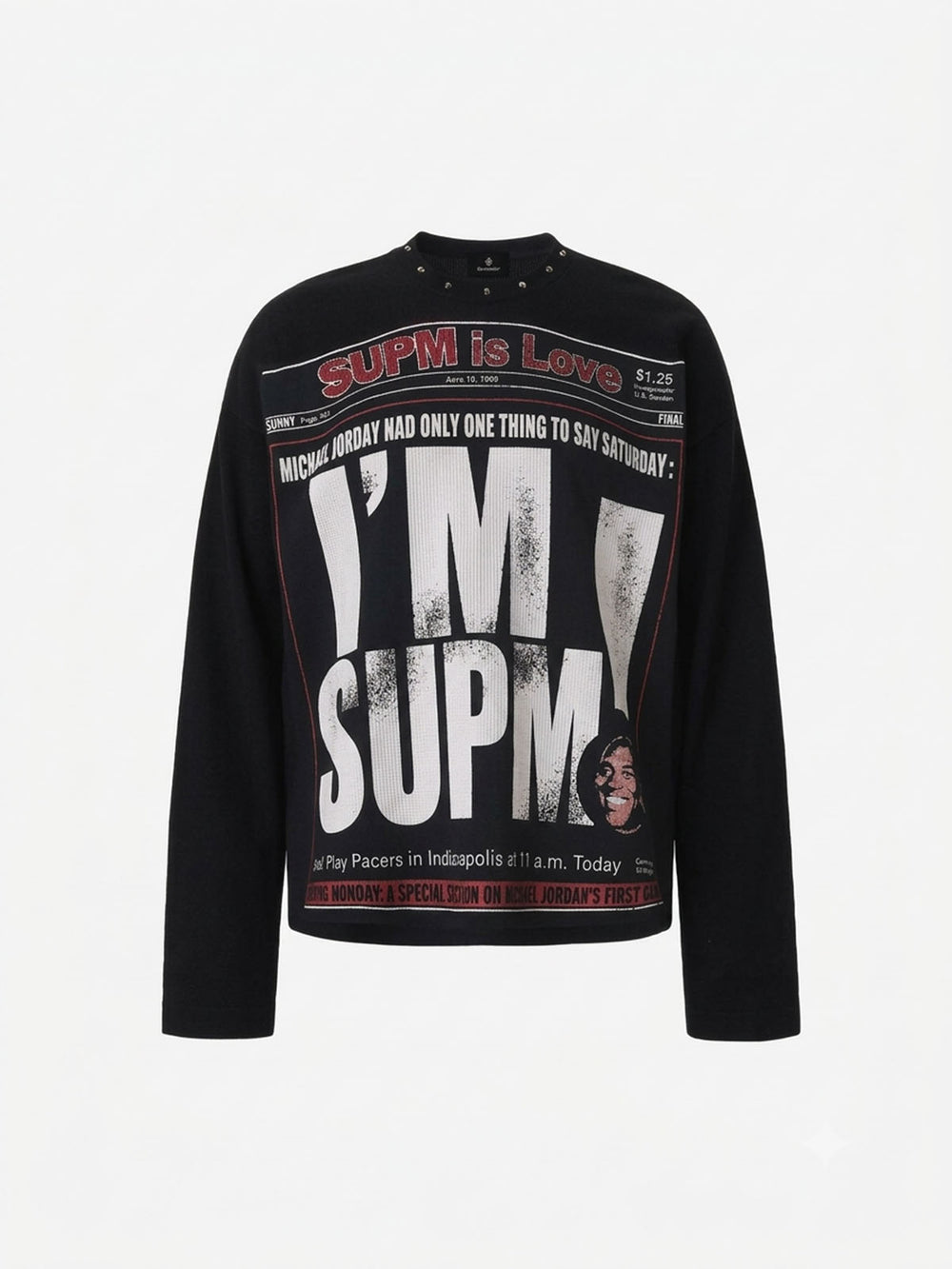 Studded Waffle Long Sleeve Tee