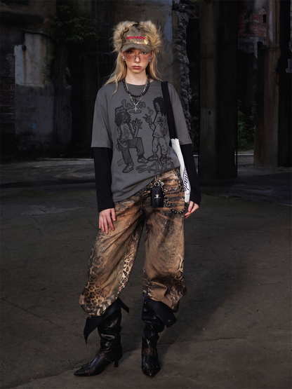 Graffiti Patchwork Long Sleeve Tee
