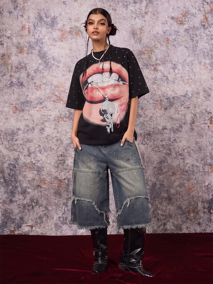 Street Mouth Grafikdruck-T-Shirt