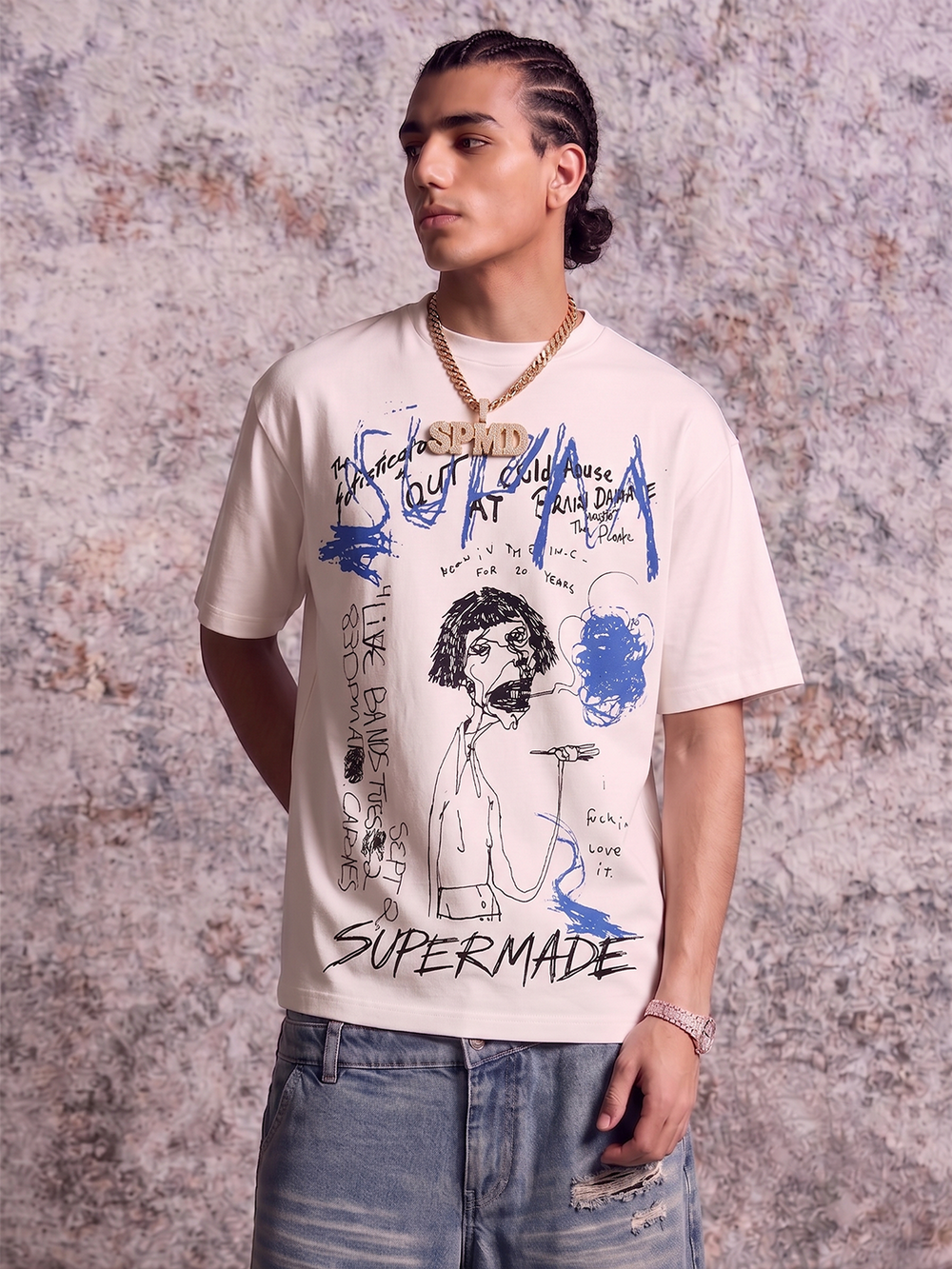 Abstract Hand-Painted Graphic T-Shirt
