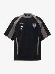 Suede-Touch Embroidered Sport Color-Block T-Shirt 