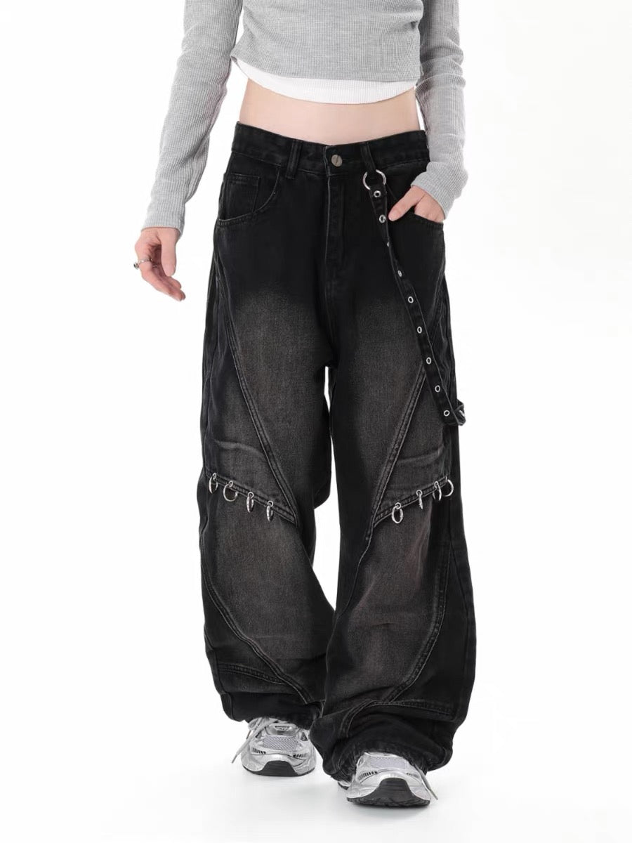 Thesupermade Washed Distressed Baggy Jeans - 2233 