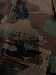 Anti-War Graphic Camo Jacket; Army Green Camouflage / S, Army Green Camouflage / M, Army Green Camouflage / L, Army Green Camouflage / XL, Army Green Camouflage / 2XL