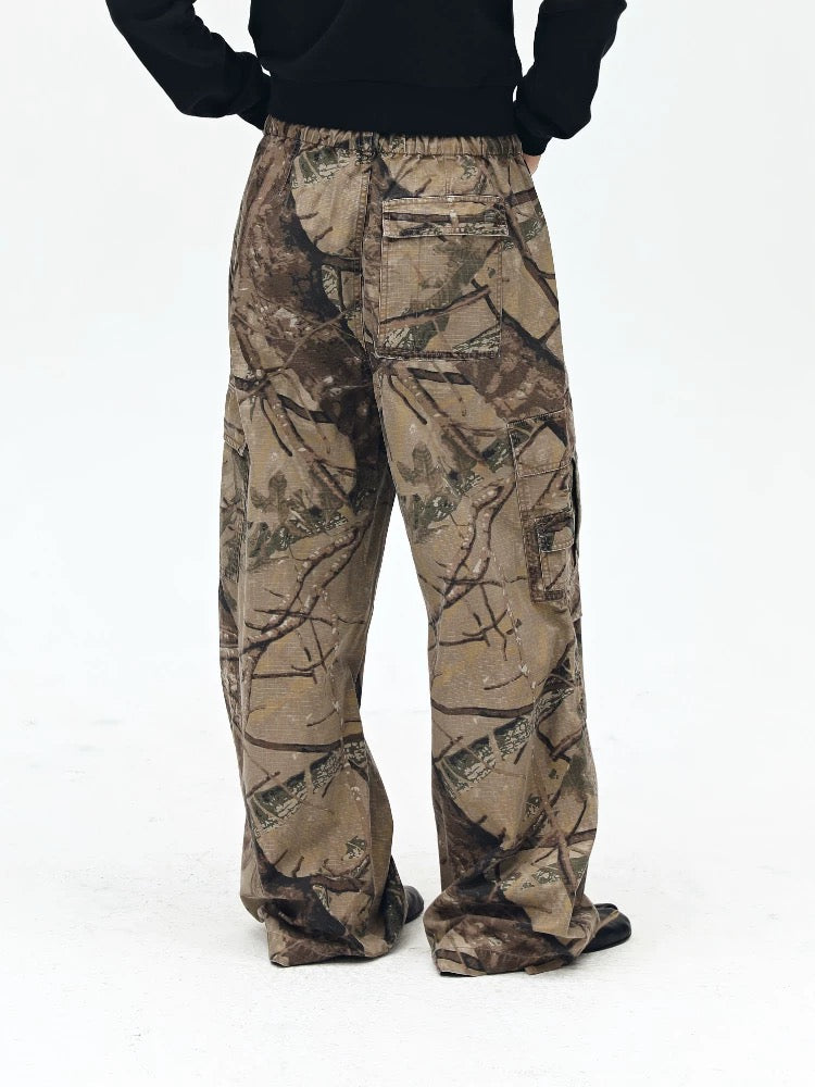 Street chic camo print casual pants sales