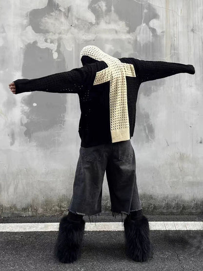 Thesupermade Cross Jacquard Full Zipper Hooded Jacket - 2254 