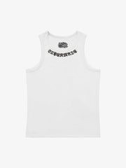 Gothic Lettering Embroidered Ribbed Vest - 2522 