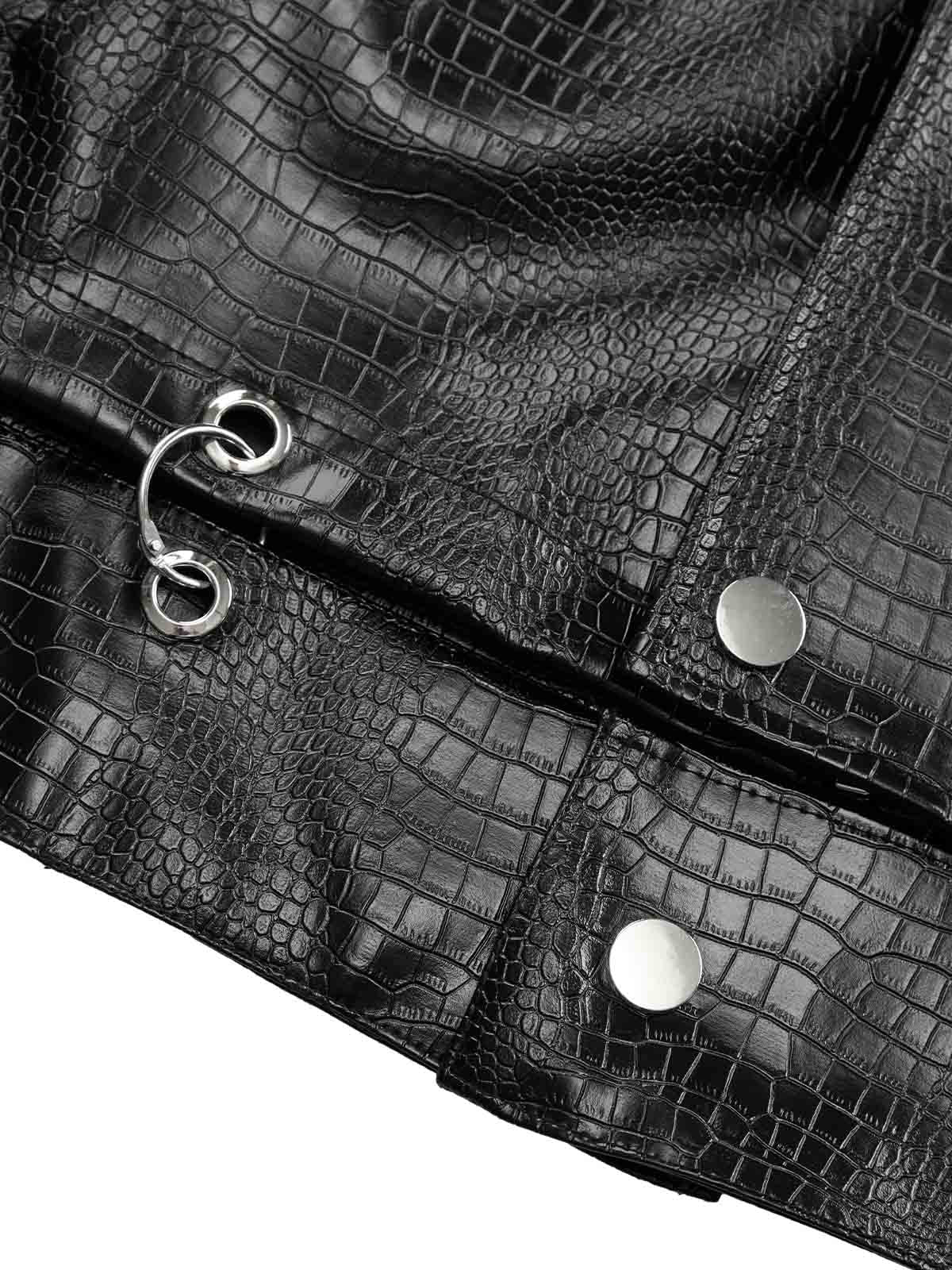 Thesupermade Shoulder Pad PU Leather Jacket - 2305