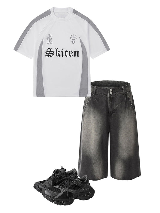 Thesupermade Gothic Font Jersey Street Rap T-Shirt