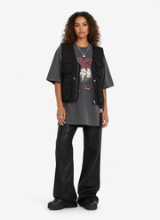 Thesupermade Black Wax Coated Flare Jeans - 2212 