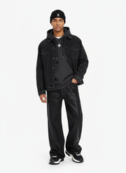 Thesupermade Black Wax Coated Flare Jeans - 2212 