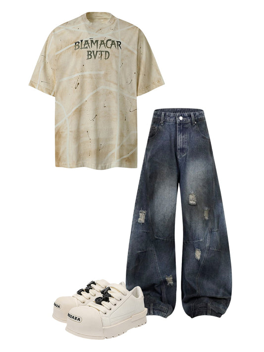 Thesupermade Washed Distressed jeans - 2247