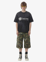 Retro Ripped Camouflage Cropped Jorts - 2387 
