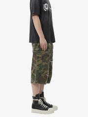 Retro Ripped Camouflage Cropped Jorts - 2387 