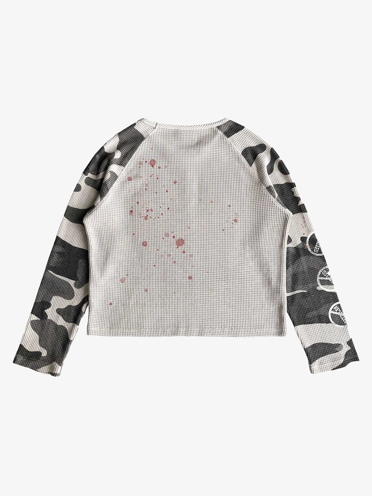 Camo Waffle Raglan Long Sleeve Tee