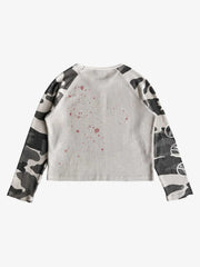 Camo Waffle Raglan Long Sleeve Tee