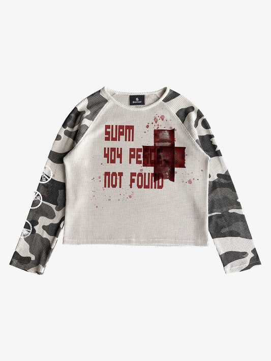 Camo Waffel Raglan Langarmshirt