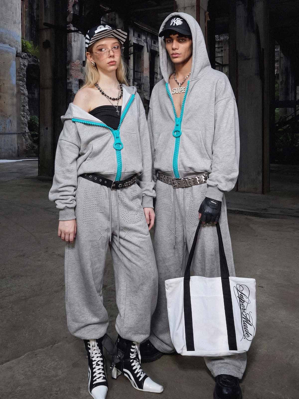 Chunky Zip Boxy Fit Zip-Up Hoodie