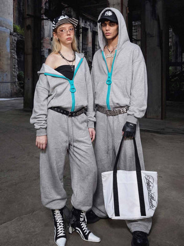 Chunky Zip Boxy Fit Zip-Up Hoodie