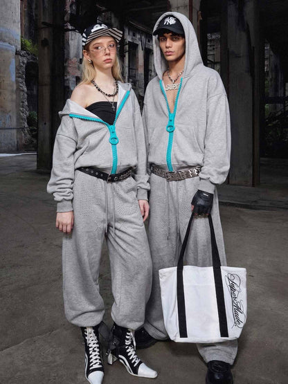Chunky Zip Boxy Fit Zip-Up Hoodie