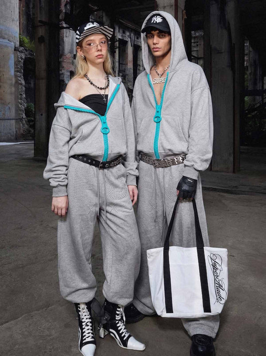 Chunky Zip Boxy Fit Zip-Up Hoodie