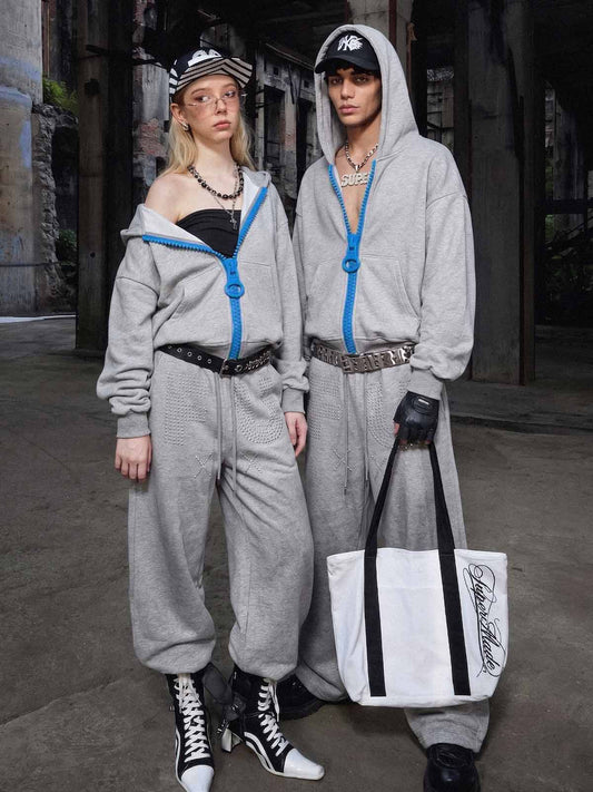 Chunky Zip Boxy Fit Zip-Up Hoodie