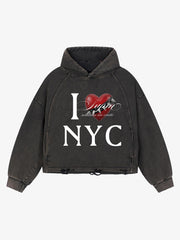 New‑York Limited Edition, Washed Denim‑Blue Boxy Hoodie; Washed Black Gold / M, Washed Black Gold / L, Washed Black Gold / XL, Washed Black Gold / 2XL