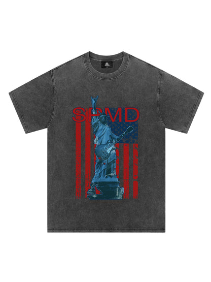 Original Rock Statue Of Liberty Print T-shirt 