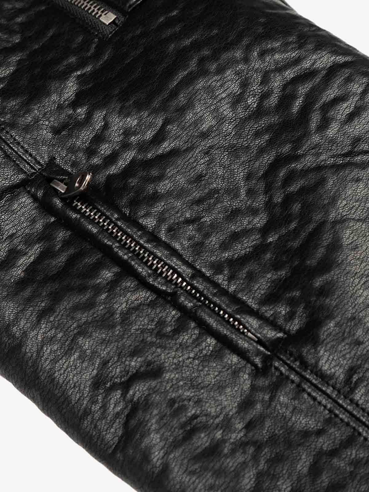 Street Functional PU Leather Panel Workwear Pocket Bomber Jacket 