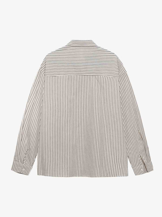 Striped Long Sleeve Shirt with Matching Scarf - Perfect for Casual and Semi-Formal Looks 