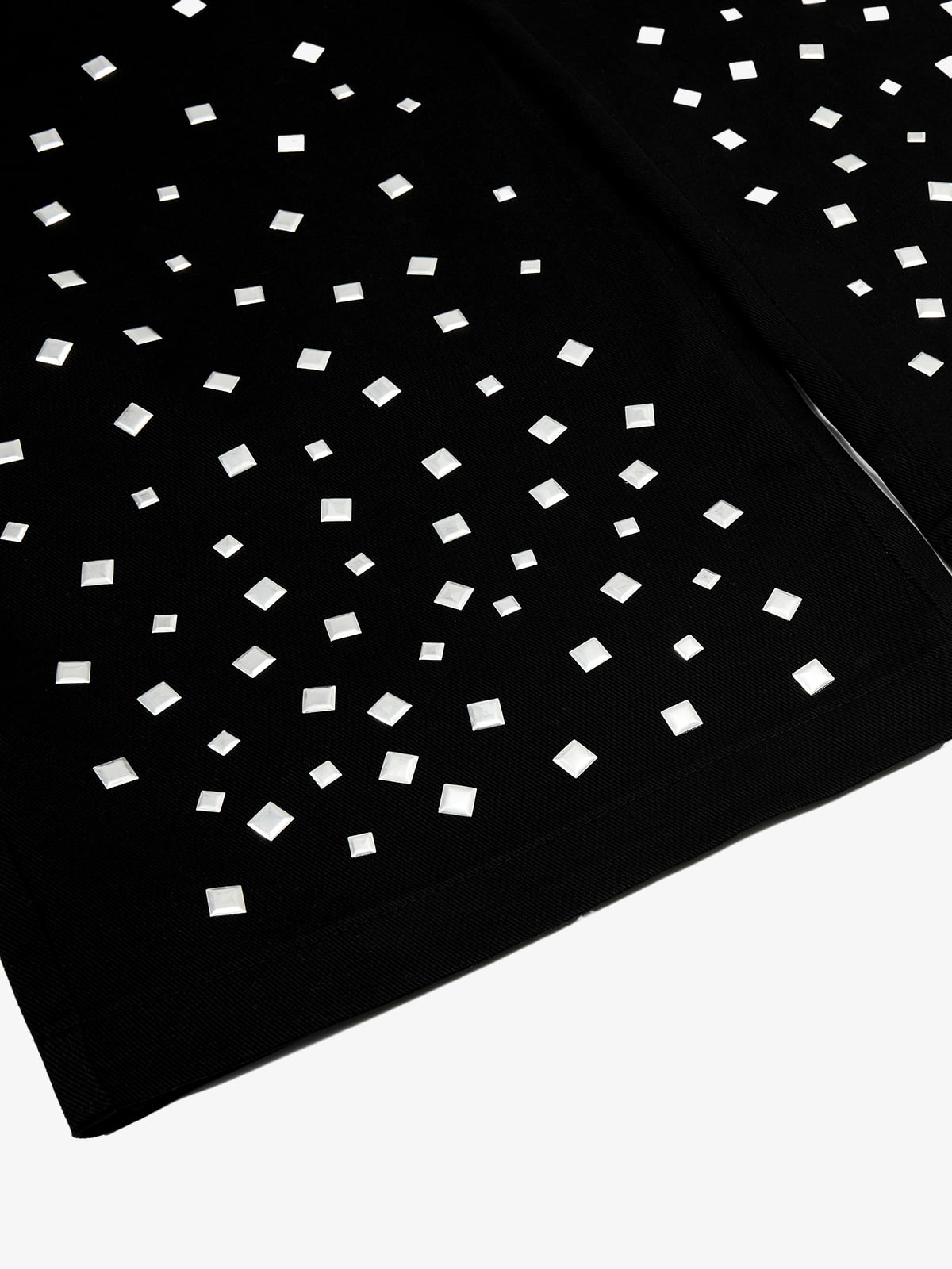 Cotton Blend Wide Leg Pants with Rhinestone Embellishment 