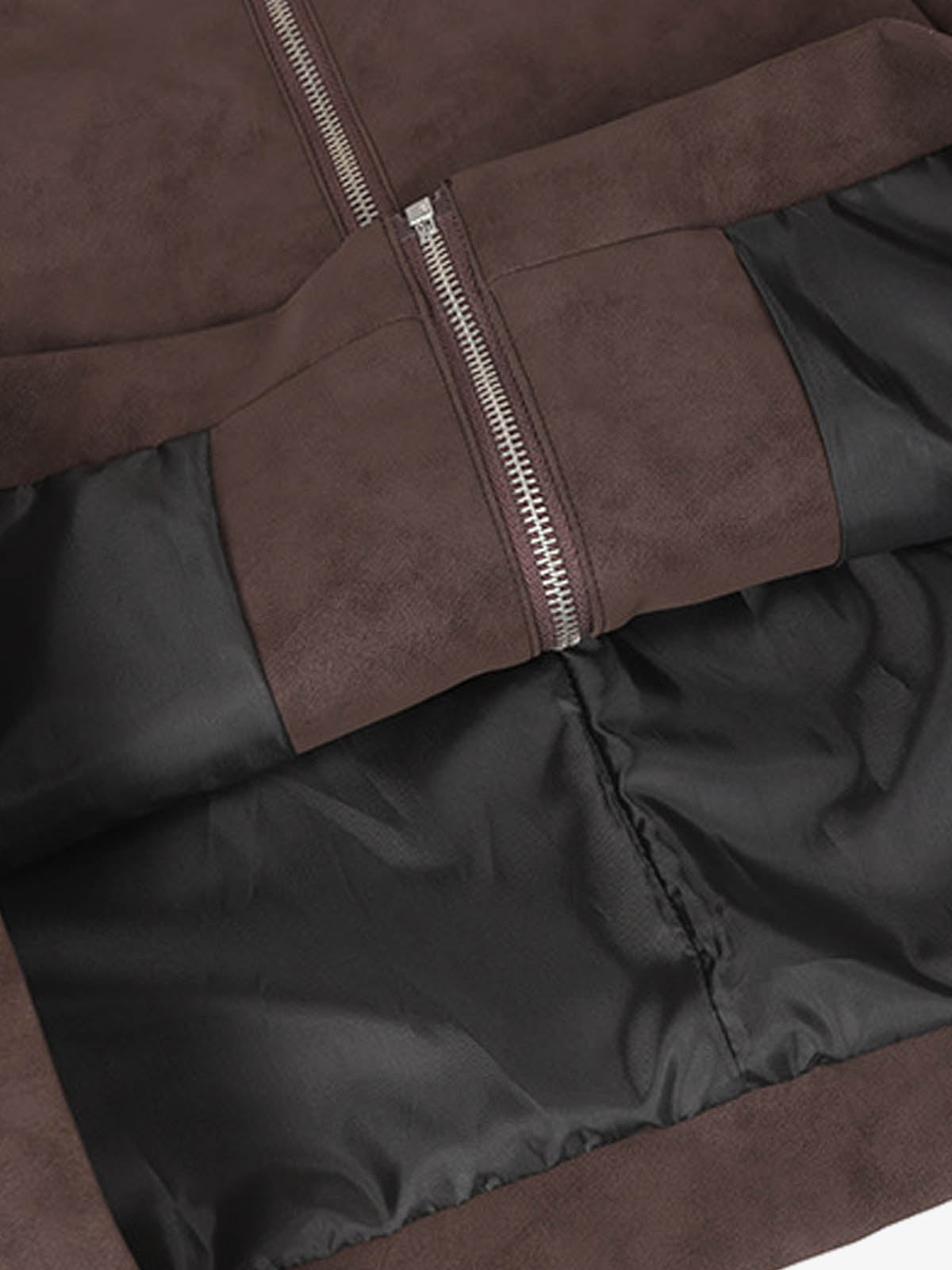 Suede Zip-Up Bomber Jacket for Men and Women - Stylish, High-Quality, Trendy Design with Decorative Studs 