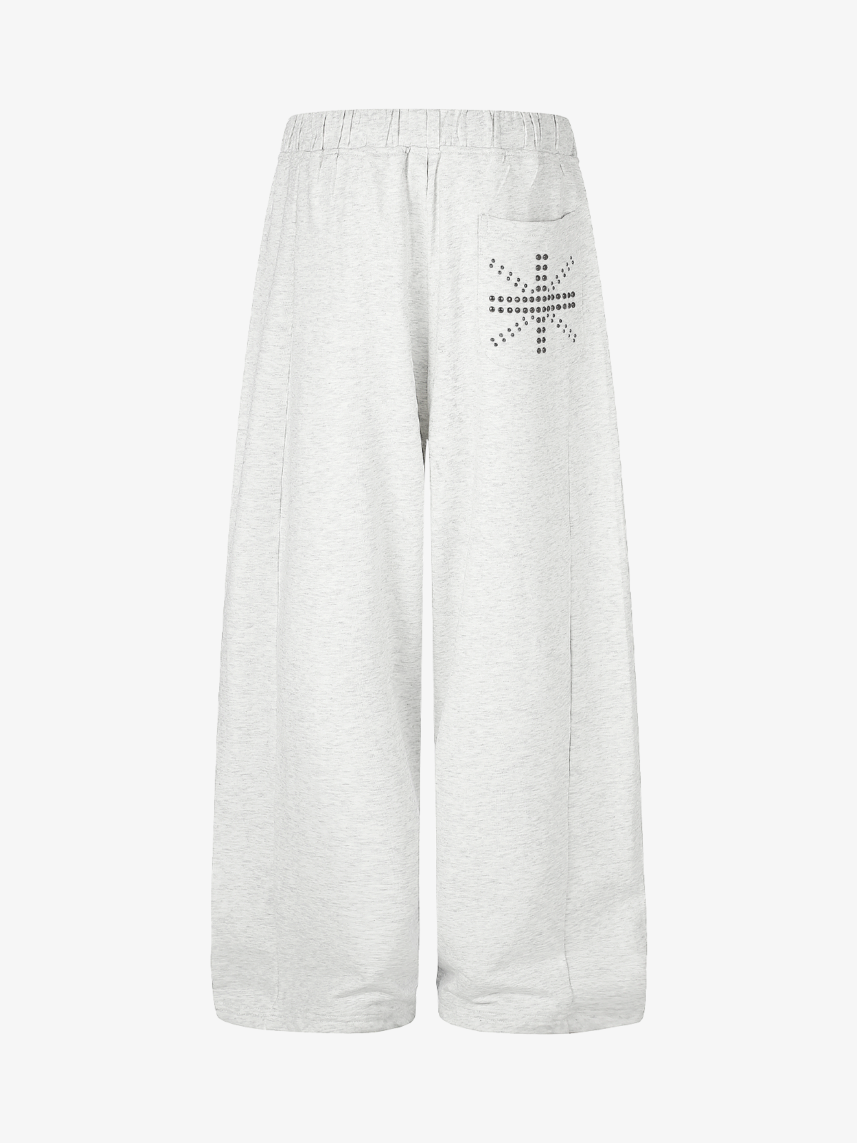 Studded Curved-Seam Wide-Leg Sweatpants