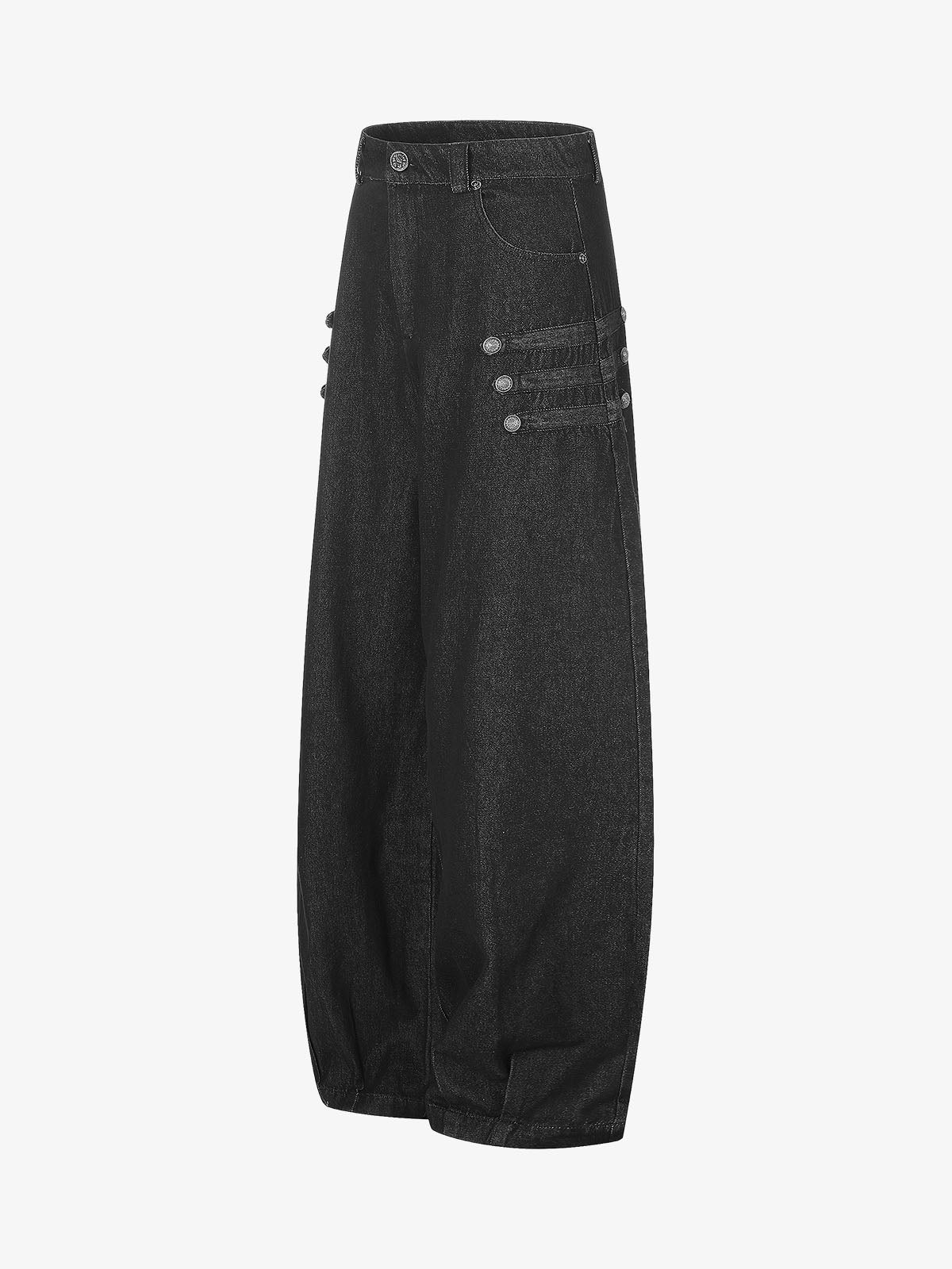 Military Napoleon Raw Denim Barrel Baggy Jeans