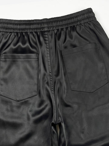 High-Waist Satin Wide-Leg Pants