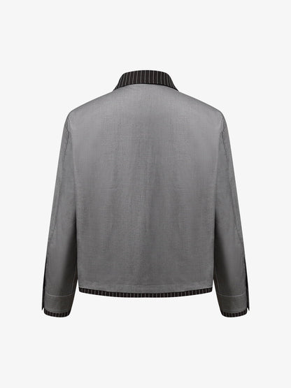 Deconstructed Double-Collar Cropped Jacket