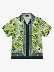 Baroque Pattern Statue Camp Collar Boxy Shirt 