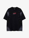 Studded Appliqué Distressed Tee