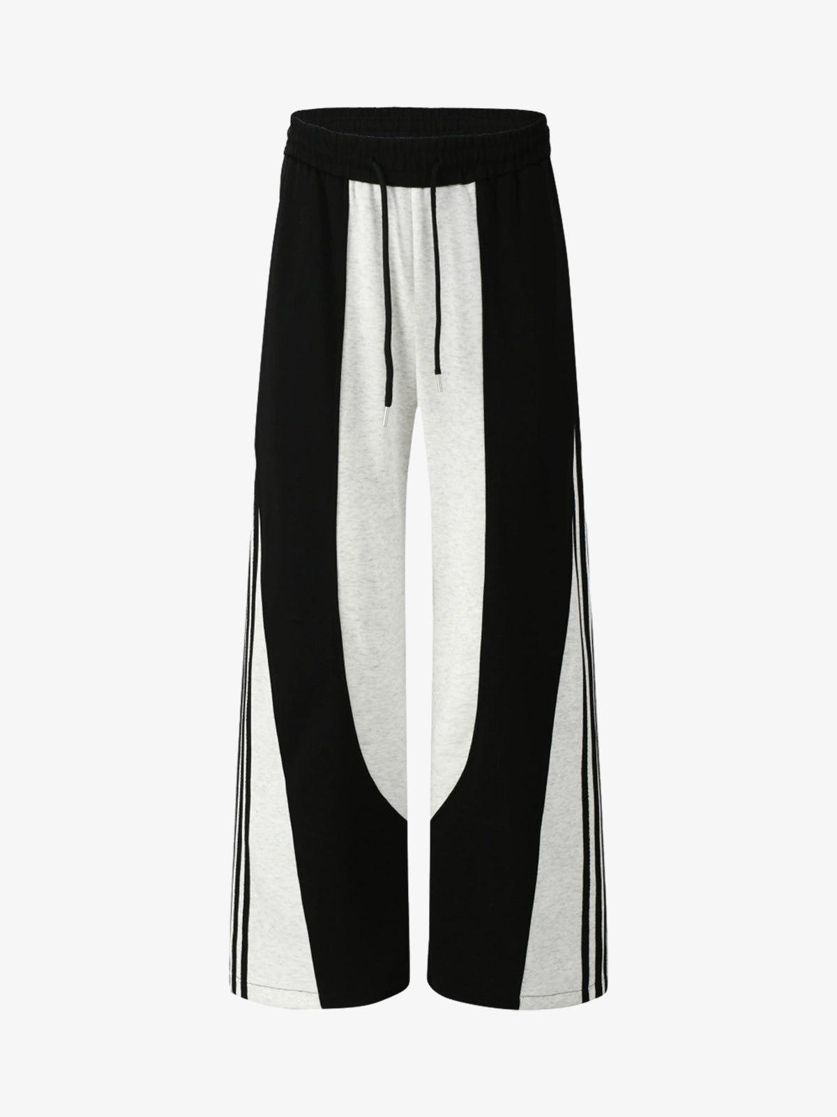 Retro Functional Contrast Panel Wide Leg Drape Pants 