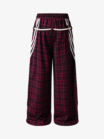 Plaid Patchwork Pants