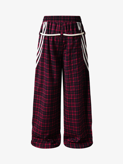 Plaid Patchwork Pants