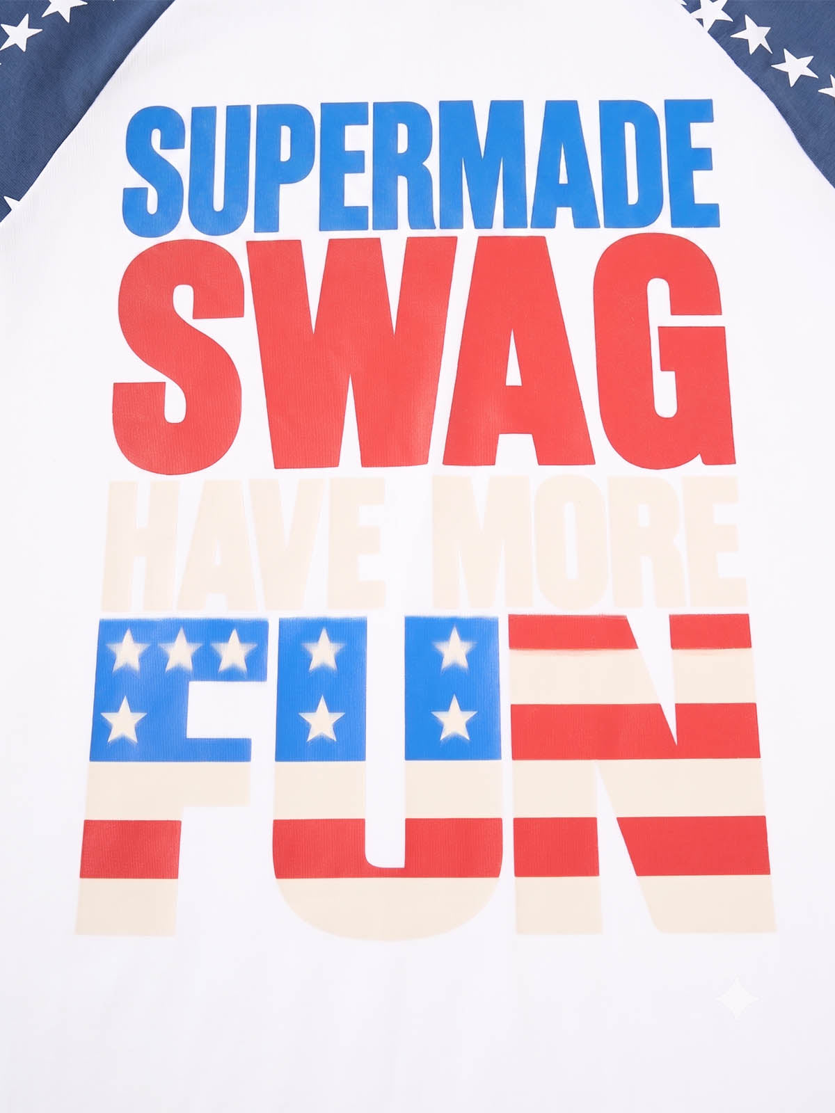 American Flag Star Graphic Color Block Long Sleeve Tee